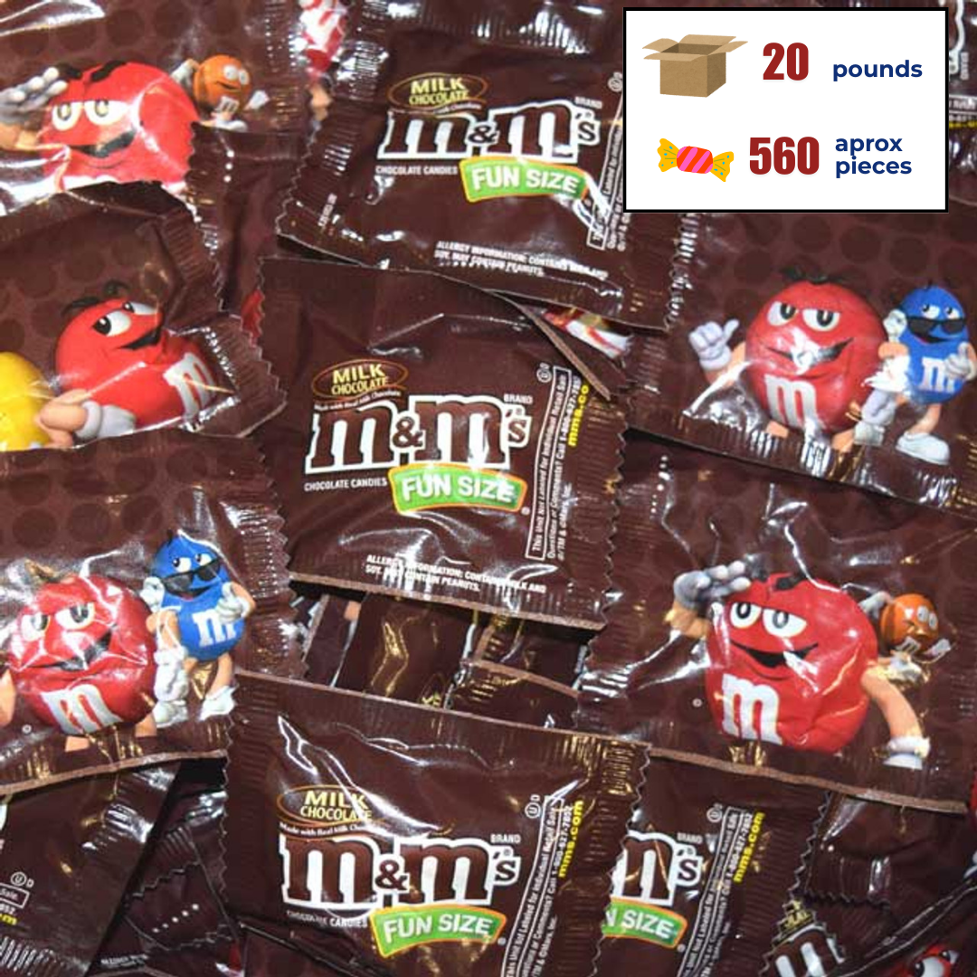 20lb Fun Size Milk Chocolate M&M's (+/- 560 pieces)