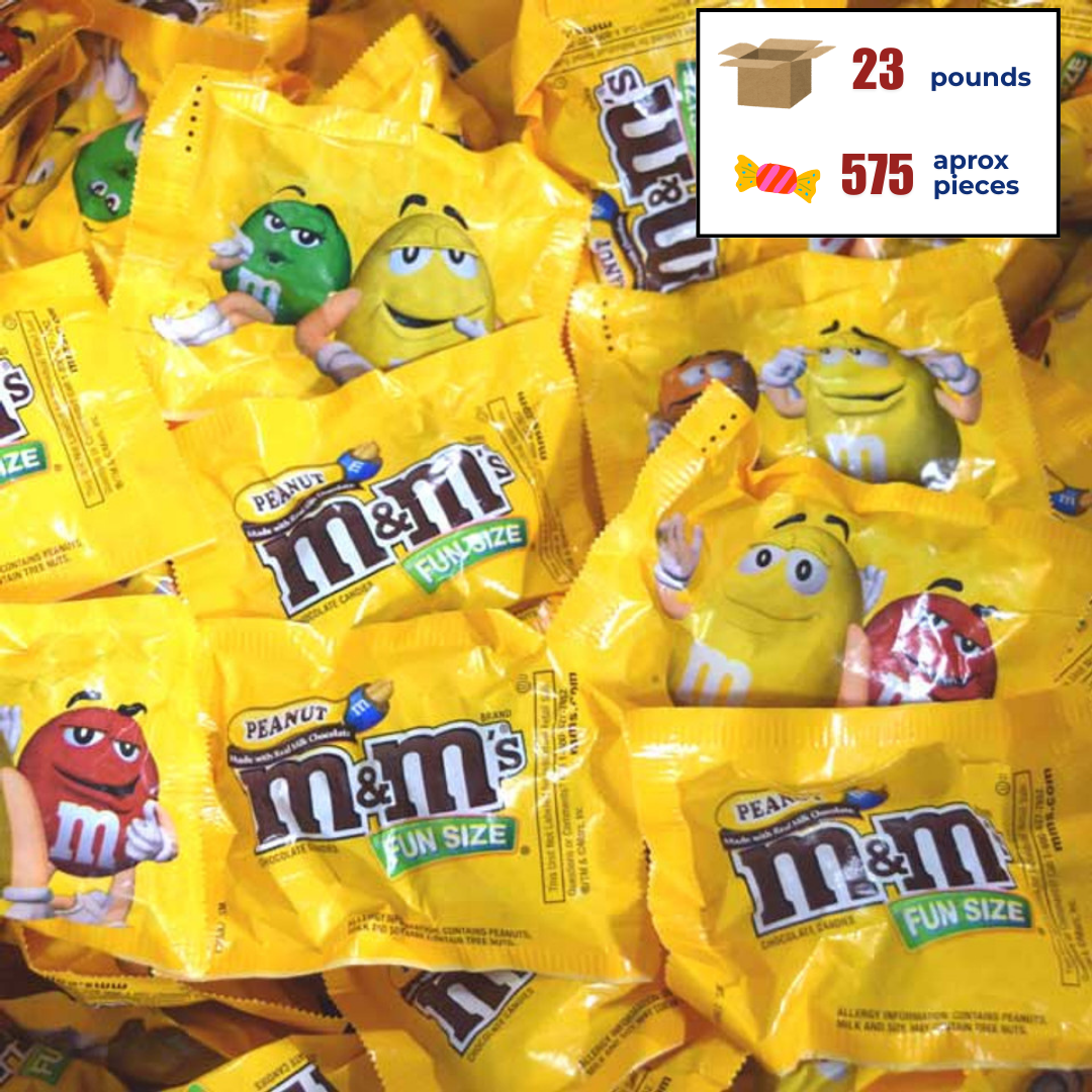 23lb Fun Size Peanut M&M's (+/- 575 pieces)